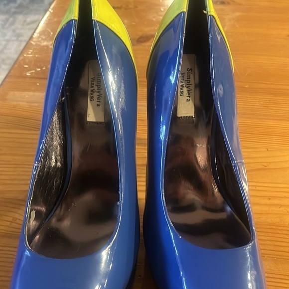 Simply Vera Vera Wang | Cobalt Blue Lime Green Platform Pump Heels 8.5 - Picture 8 of 10